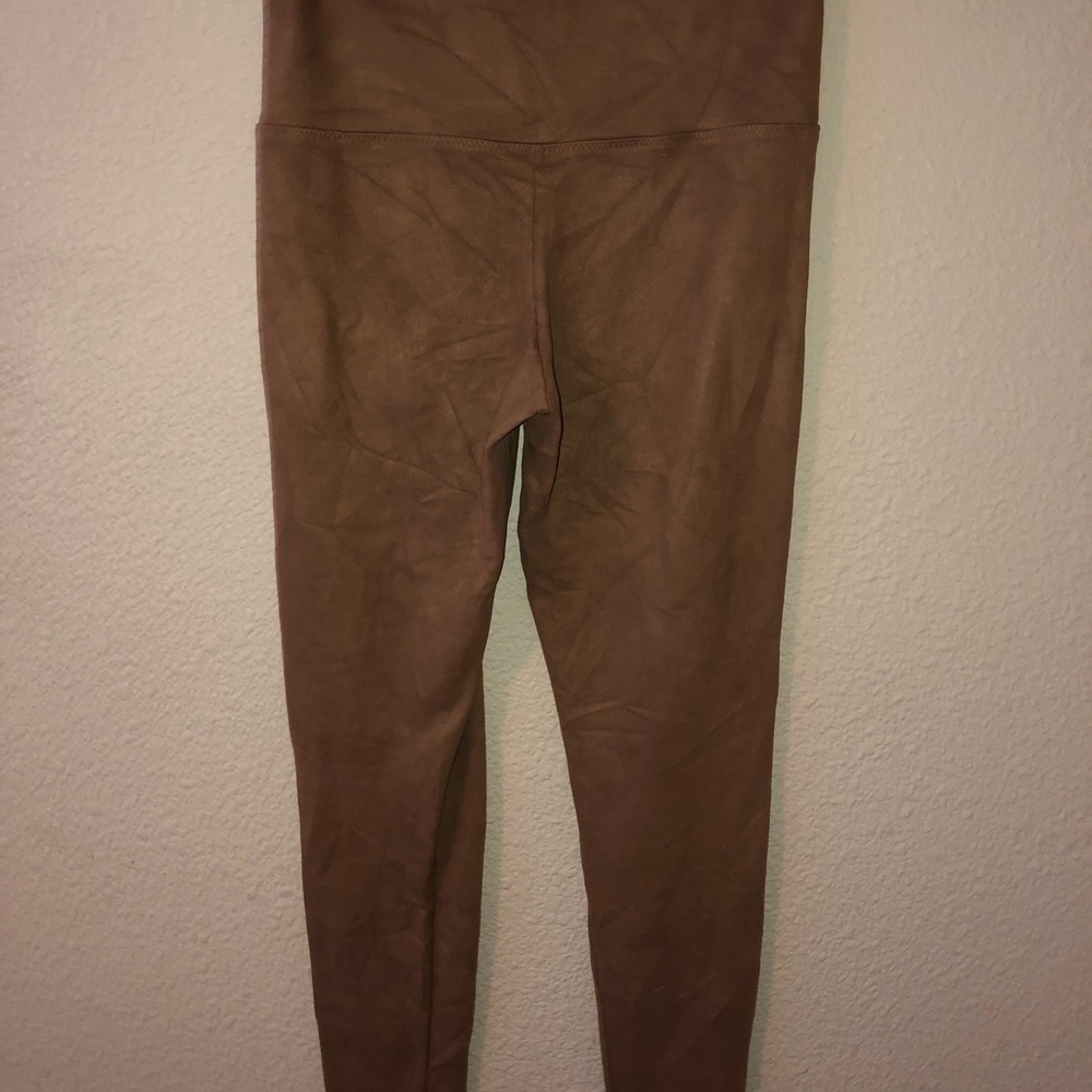 Suede skinny pants